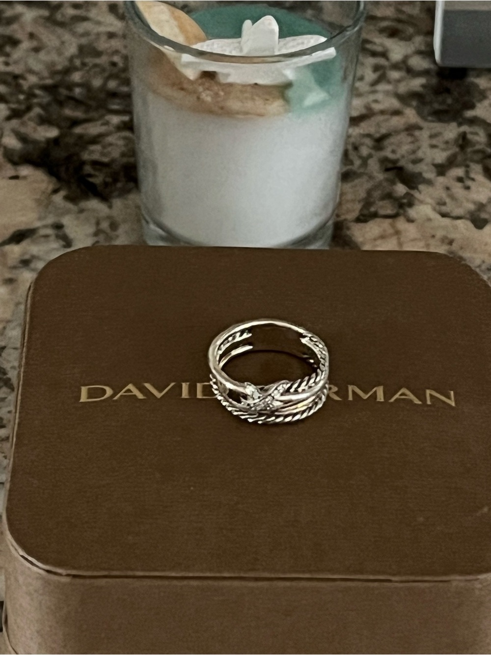 🎀DAVID YURMAN🎀 X Crossover Band w/Diamonds! NWT! Size 6!
